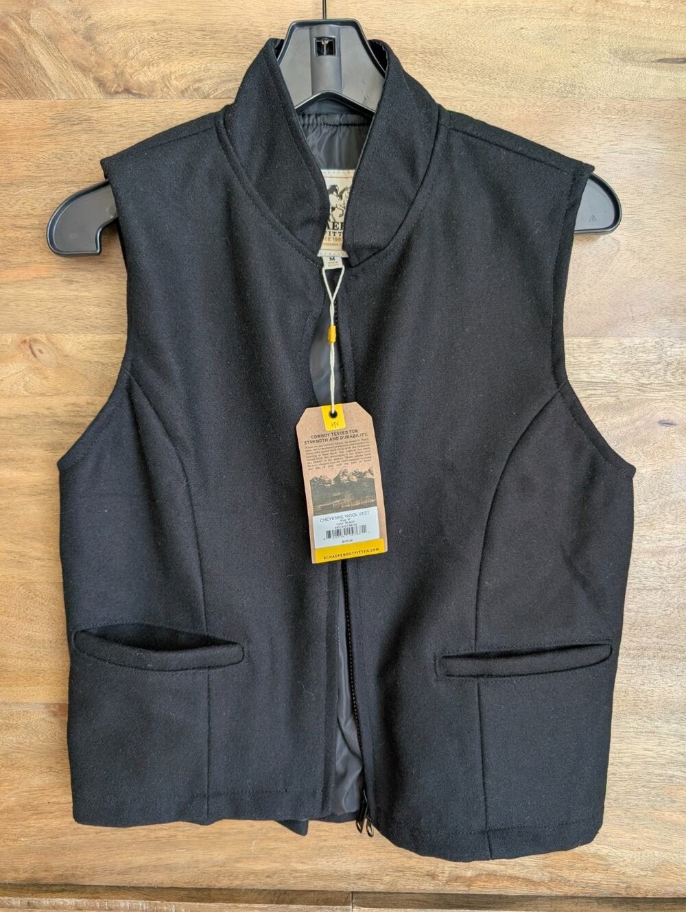 NWT Schaefer Outfitter Cheyenne Wool Vest Womens Medium Black Lined 9351-BK-04
